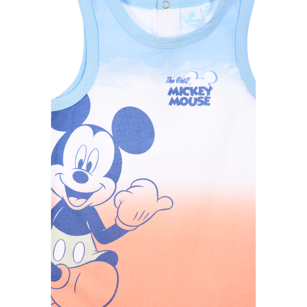 Pagliaccetto Topolino DISNEY Body Smanicato 100% Cotone Neonato - Ez00010arancio