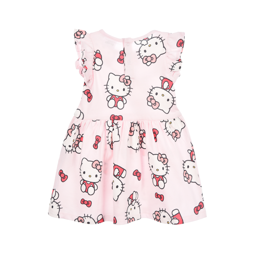 Abito Hello Kitty Sanrio Smanicato Neonata Vestitino Scamiciata in Cotone - Ez00016rosa