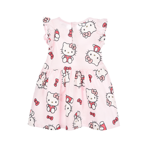 Abito Hello Kitty Sanrio Smanicato Neonata Vestitino Scamiciata in Cotone - Ez00016rosa