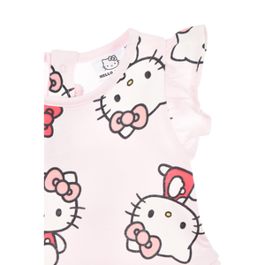 Abito Hello Kitty Sanrio Smanicato Neonata Vestitino Scamiciata in Cotone - Ez00016rosa