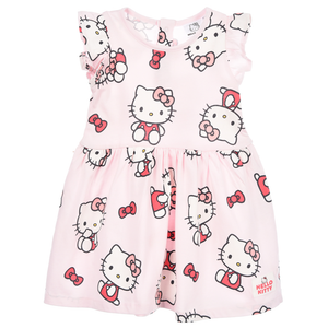 Abito Hello Kitty Sanrio Smanicato Neonata Vestitino Scamiciata in Cotone - Ez00016rosa