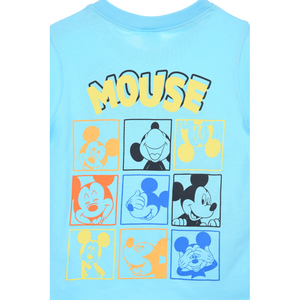 T-Shirt Maniche Corte Topolino DISNEY Maglietta 100% Cotone Neonato - Ez00011azzurro