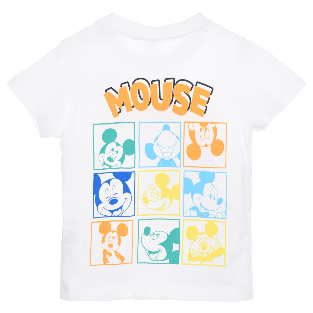 T-Shirt Maniche Corte Topolino DISNEY Maglietta 100% Cotone Neonato - Ez00011bianco