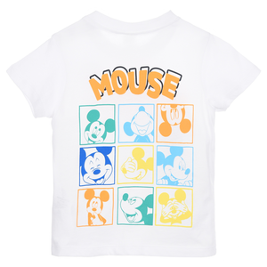 T-Shirt Maniche Corte Topolino DISNEY Maglietta 100% Cotone Neonato - Ez00011bianco