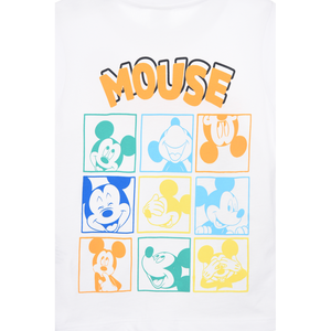 T-Shirt Maniche Corte Topolino DISNEY Maglietta 100% Cotone Neonato - Ez00011bianco