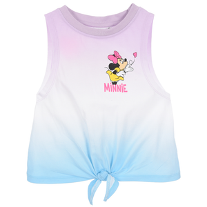 Canotta Minnie Topolino DISNEY Bambina Smanicata Sfumata con Nodo Frontale 100% Cotone - Ez10093lilla