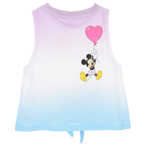 Canotta Minnie Topolino DISNEY Bambina Smanicata Sfumata con Nodo Frontale 100% Cotone - Ez10093lilla