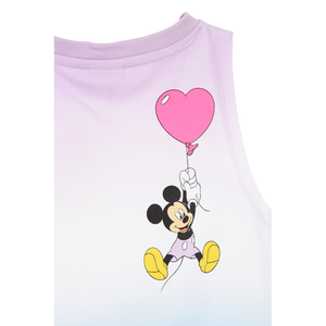 Canotta Minnie Topolino DISNEY Bambina Smanicata Sfumata con Nodo Frontale 100% Cotone - Ez10093lilla