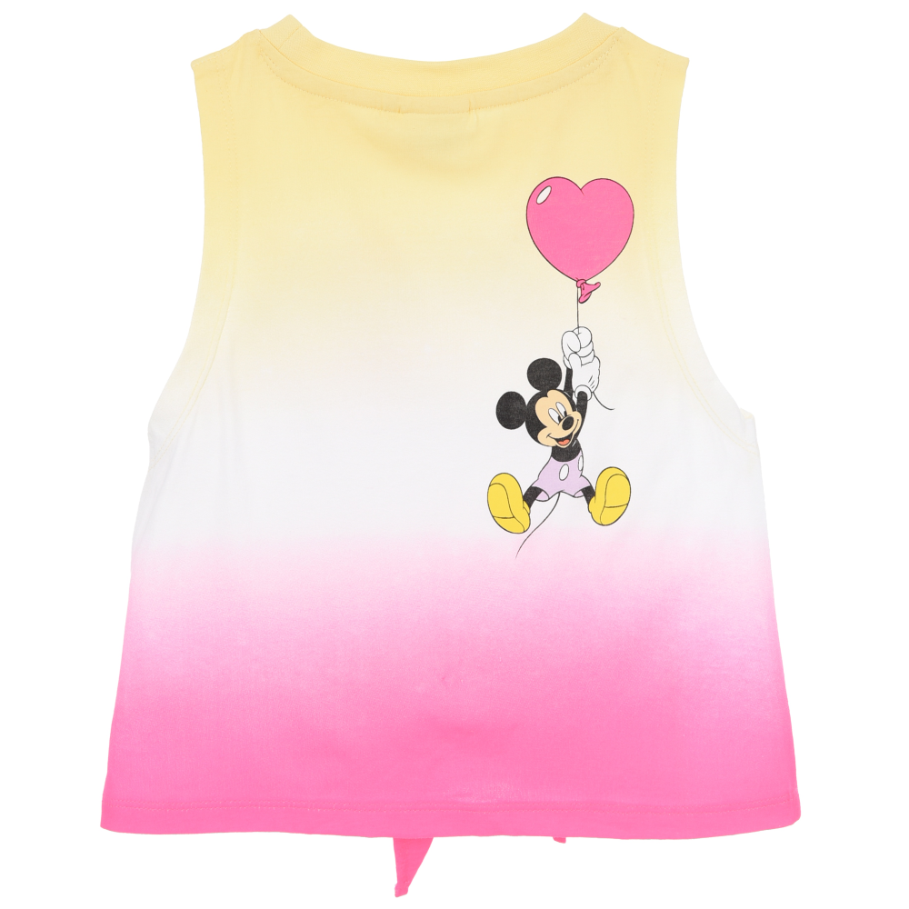 Canotta Minnie Topolino DISNEY Bambina Smanicata Sfumata con Nodo Frontale 100% Cotone - Ez10093giallo