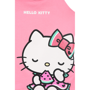 Canotta Hello Kitty Sanrio Bambina con Spalline Incrociate 100% Cotone - Ez10033rosa