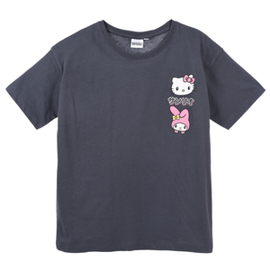 T-Shirt Hello Kitty & Friends Sanrio Maniche Corte Maglietta 100% Cotone Bambina Ragazza - Ez16023grigio
