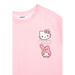 T-Shirt Hello Kitty & Friends Sanrio Maniche Corte Maglietta 100% Cotone Bambina Ragazza - Ez16023rosa