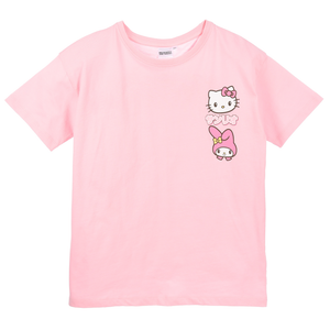 T-Shirt Hello Kitty & Friends Sanrio Maniche Corte Maglietta 100% Cotone Bambina Ragazza - Ez16023rosa