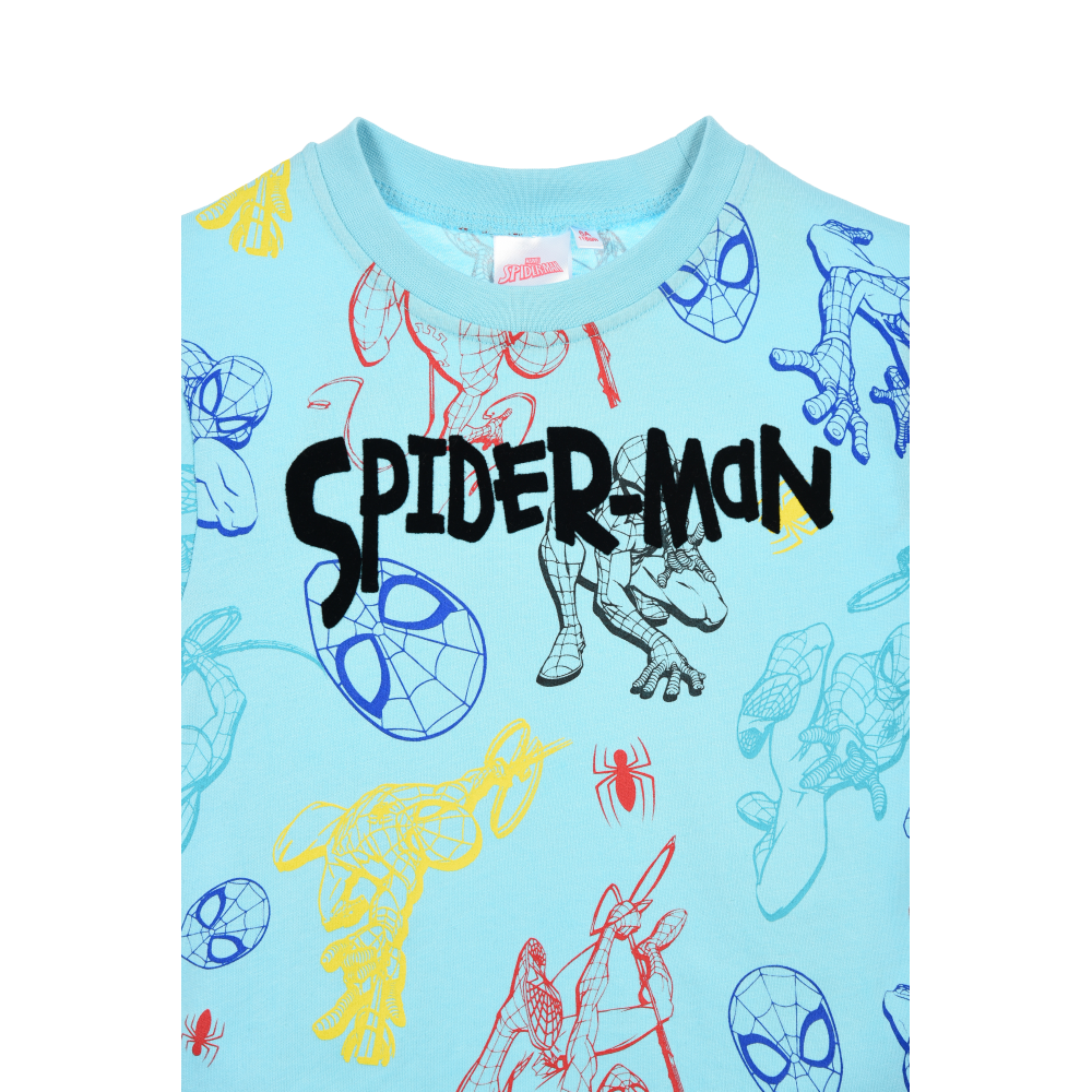 T-Shirt Spiderman MARVEL Maniche Corte Maglietta 100% Cotone Bambino - Ez10137azzurro