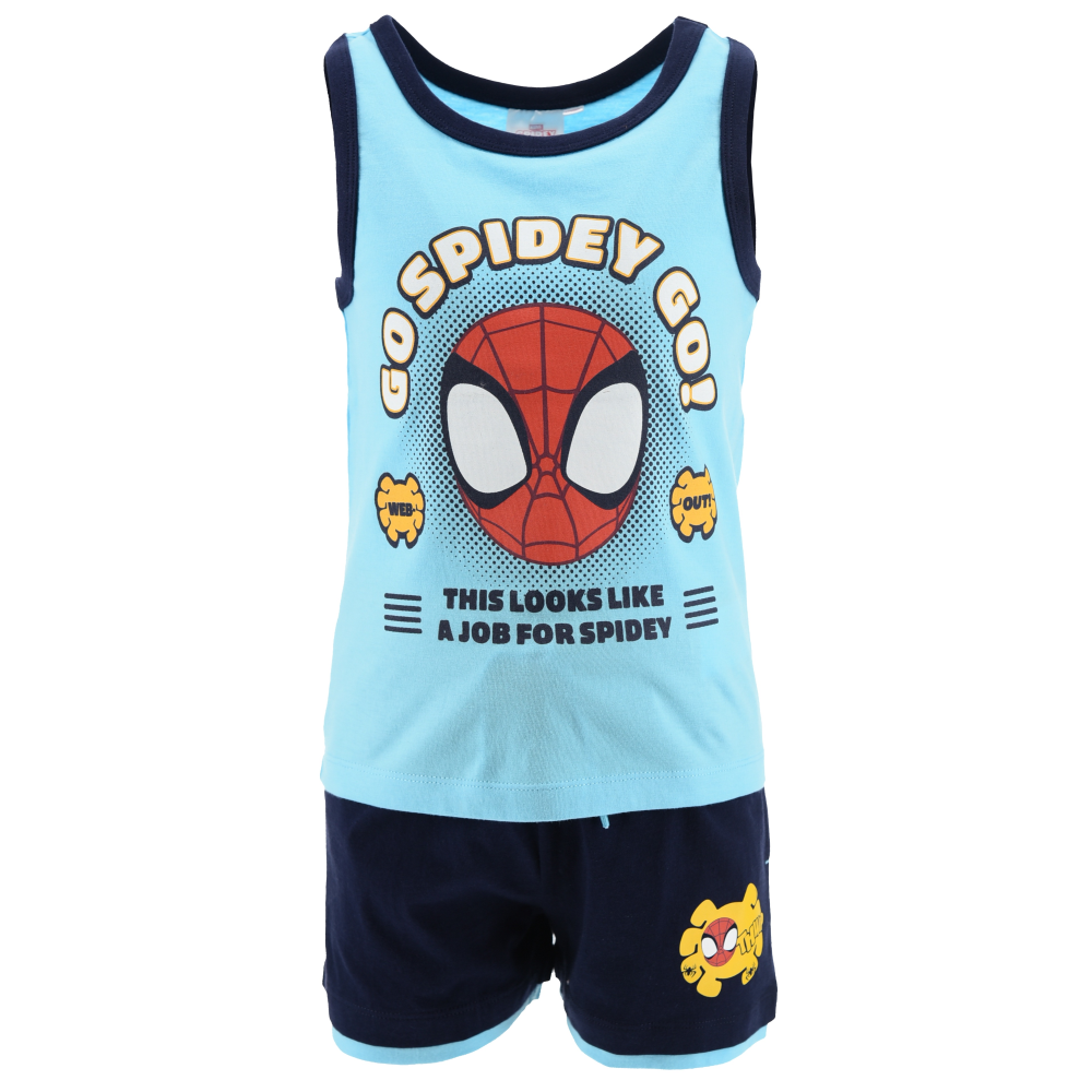 Completo Spidey MARVEL 2 Pezzi Canotta e Bermuda in Cotone Bambino - Ez10159azzurro