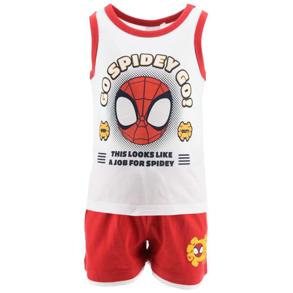 Completo Spidey MARVEL 2 Pezzi Canotta e Bermuda in Cotone Bambino - Ez10159bianco