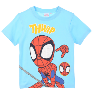 T-Shirt Spidey MARVEL Maniche Corte Maglietta 100% Cotone Bambino - Ez10160azzurro