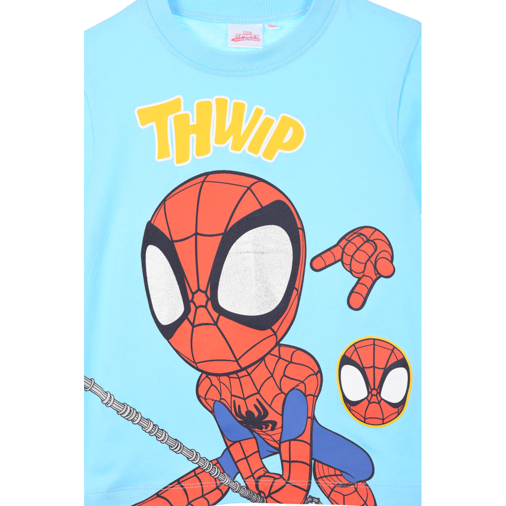 T-Shirt Spidey MARVEL Maniche Corte Maglietta 100% Cotone Bambino - Ez10160azzurro