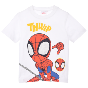 T-Shirt Spidey MARVEL Maniche Corte Maglietta 100% Cotone Bambino - Ez10160bianco