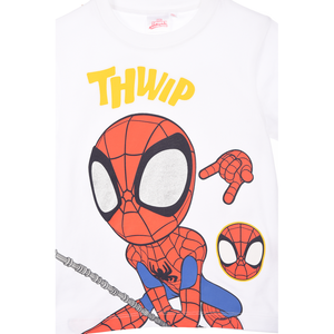 T-Shirt Spidey MARVEL Maniche Corte Maglietta 100% Cotone Bambino - Ez10160bianco
