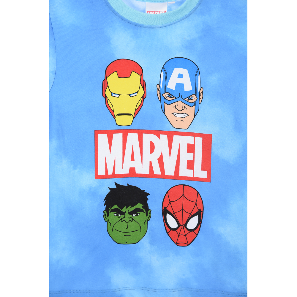 T-Shirt Avengers MARVEL Maniche Corte Maglietta Tie-Dye 100% Cotone Bambino - Ez10151azzurro