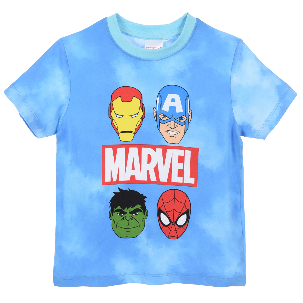 T-Shirt Avengers MARVEL Maniche Corte Maglietta Tie-Dye 100% Cotone Bambino - Ez10151azzurro