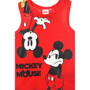 Canotta Topolino DISNEY Bambino Smanicata 100% Cotone con Stampa Frontale - Ez10158rosso