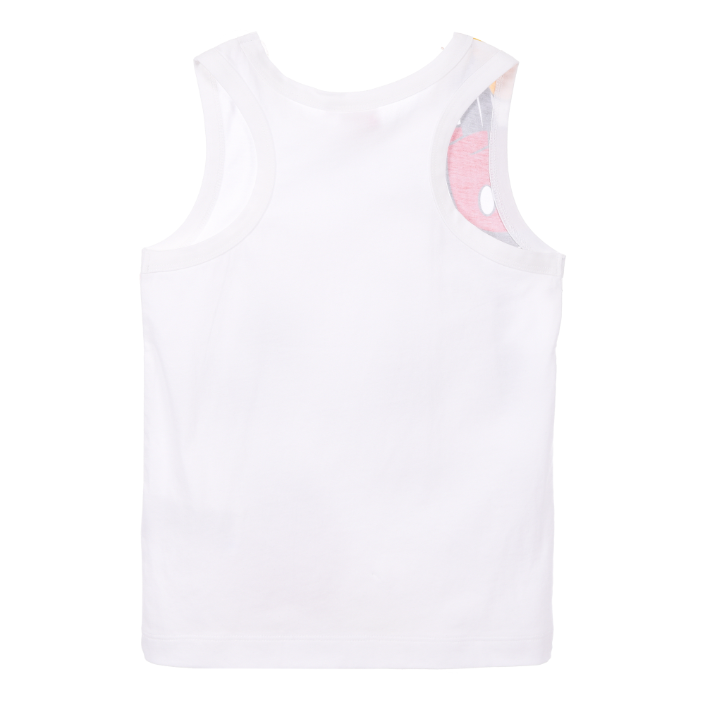 Canotta Topolino DISNEY Bambino Smanicata 100% Cotone con Stampa Frontale - Ez10158bianco