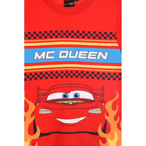 T-Shirt Cars DISNEY Maniche Corte Maglietta 100% Cotone Bambino - Ez10098rosso
