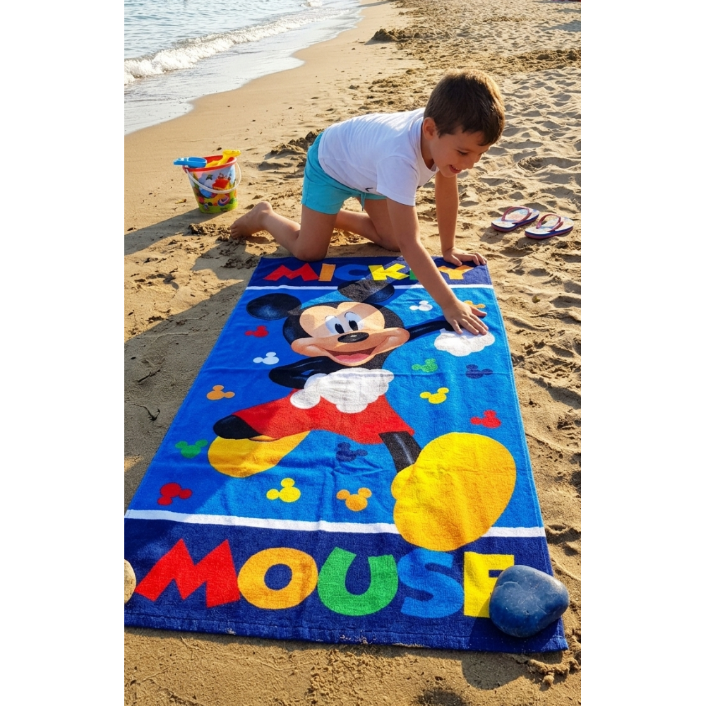Telo Mare Topolino DISNEY Asciugamano per Bambini in Microfibra CM 140x70 - Je14178ad