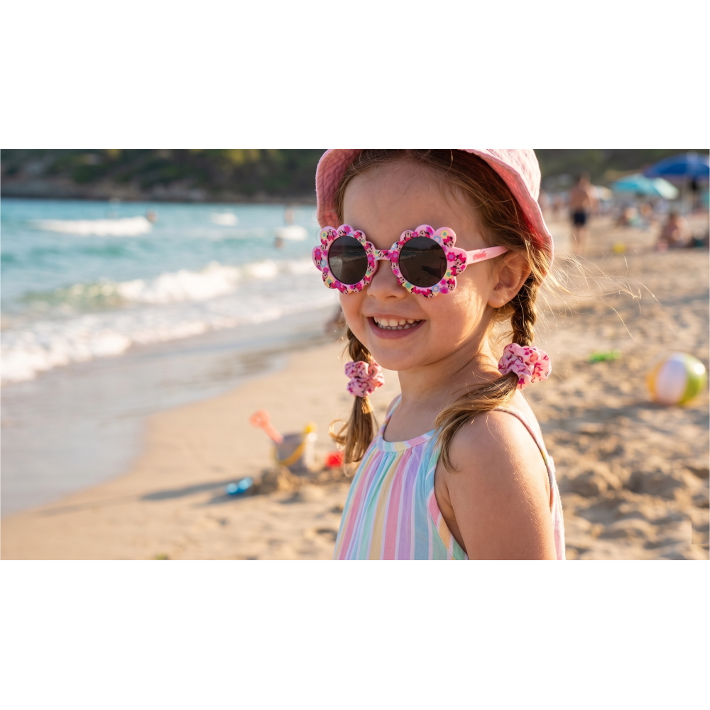 Occhiali da Sole Minnie DISNEY Bambina Uv400 Filtro 3 Montatura Fiore in Policarbonato - Ez25022