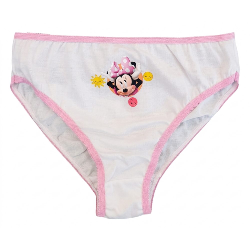 Set 3 Mutandine Minnie Mouse DISNEY Slip 100% Cotone 3/8 Anni Bambina - Min1497