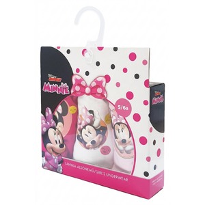 Set 3 Mutandine Minnie Mouse DISNEY Slip 100% Cotone 3/8 Anni Bambina - Min1497