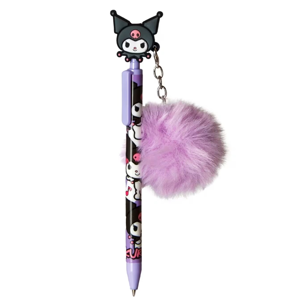 Penna Kuromi Sanrio con Ciondolo Pom Pon 18 Cm- Ku00006