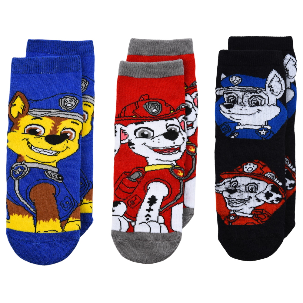 Calzini Antiscivolo Paw Patrol in Misto Cotone 3 Paia Assortiti Bambini 23/34 - Hy06067