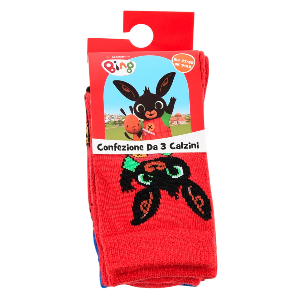 Calzini Bing e Pando in Misto Cotone 3 Paia Assortiti Bambini 19/30 - Hy06049/2