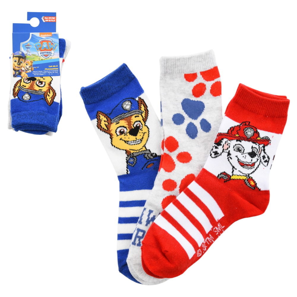 Calzini Paw Patrol in Misto Cotone 3 Paia Assortiti Bambini 23/34 - Hy06041/1