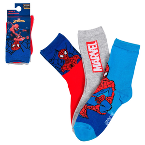 Calzini Spiderman MARVEL in Misto Cotone 3 Paia Assortiti Bambini 23/34 - Hy06039/1
