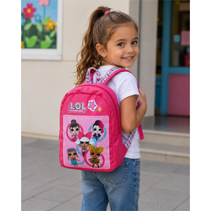 Zaino Lol Suprise Tessuto Jeans Denim Bambina Asilo Borsa Scuola Tempo Libero Cm.28x21 - B99217mc