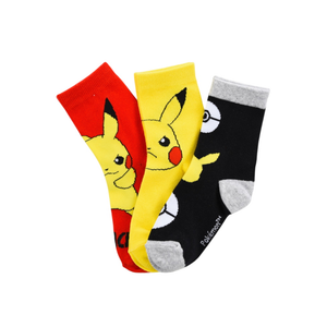 Calzini Pikachu Pokémon in Misto Cotone 3 Paia Assortiti Bambini 23/34 - Hy06025/1