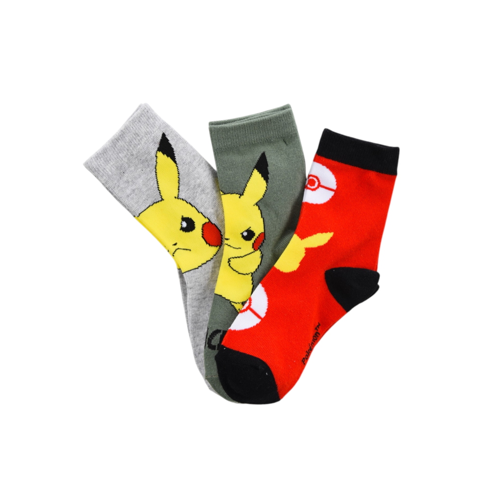 Calzini Pokémon Pikachu in Misto Cotone 3 Paia Assortiti Bambini 23/34 - Hy06025/2