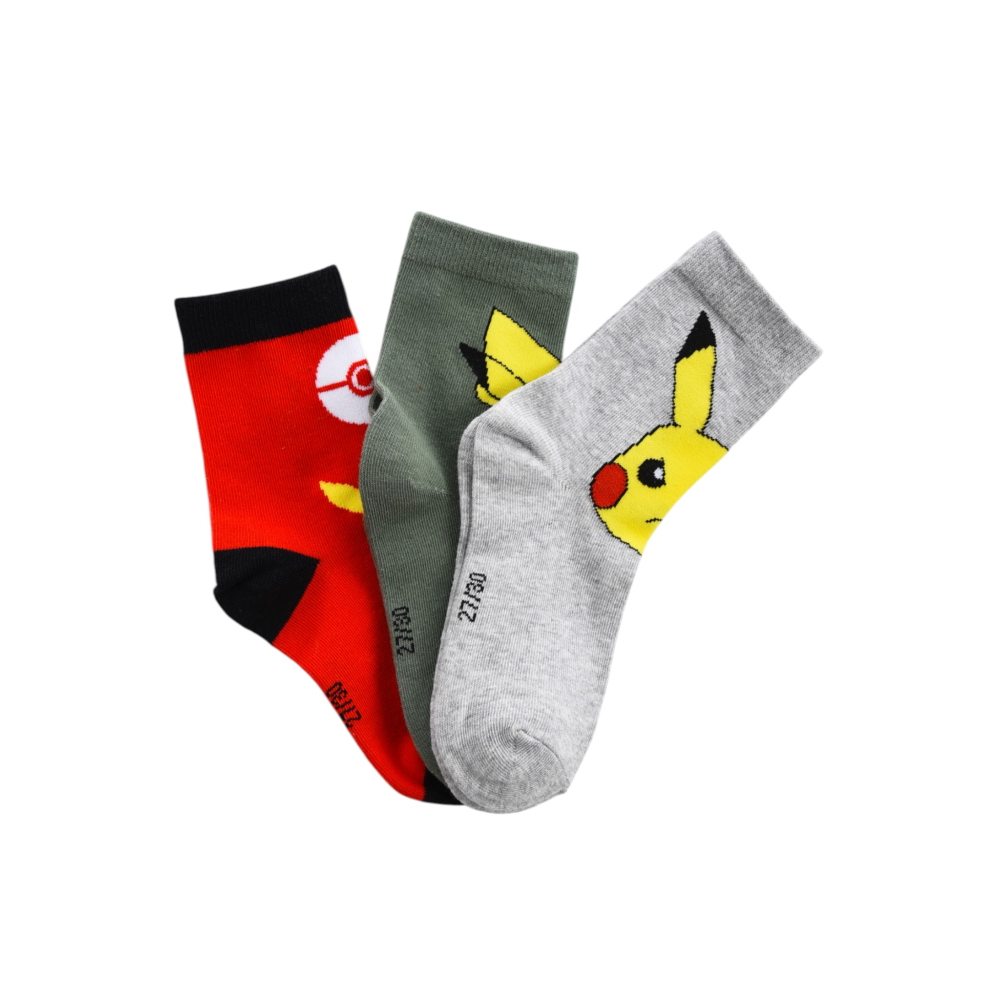Calzini Pokémon Pikachu in Misto Cotone 3 Paia Assortiti Bambini 23/34 - Hy06025/2