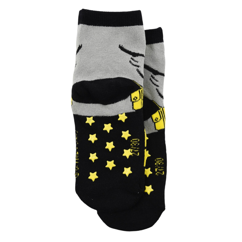 Calzini Antiscivolo Batman in Misto Cotone Singolo Paia Bambini 23/26- Hy06052/nero