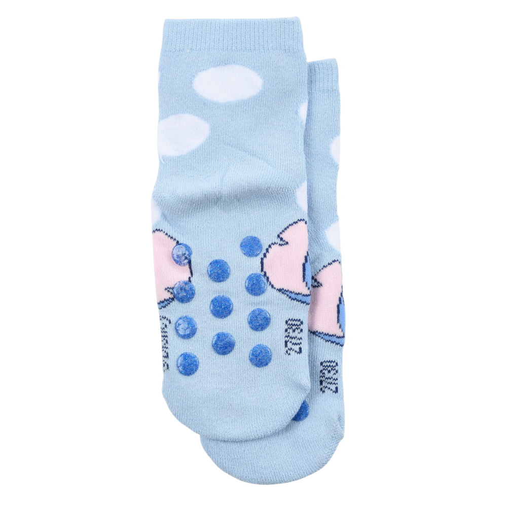 Calzini Antiscivolo Stitch DISNEY in Misto Cotone Singolo Paia Bambini 31/34- Hy06060/celeste