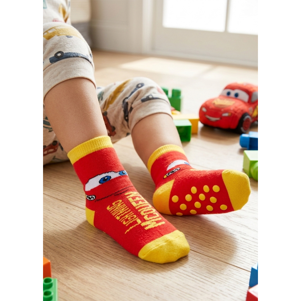 Calzini Antiscivolo Cars DISNEY in Misto Cotone 3 Paia Assortiti Bambini 23/34 - Hy06071
