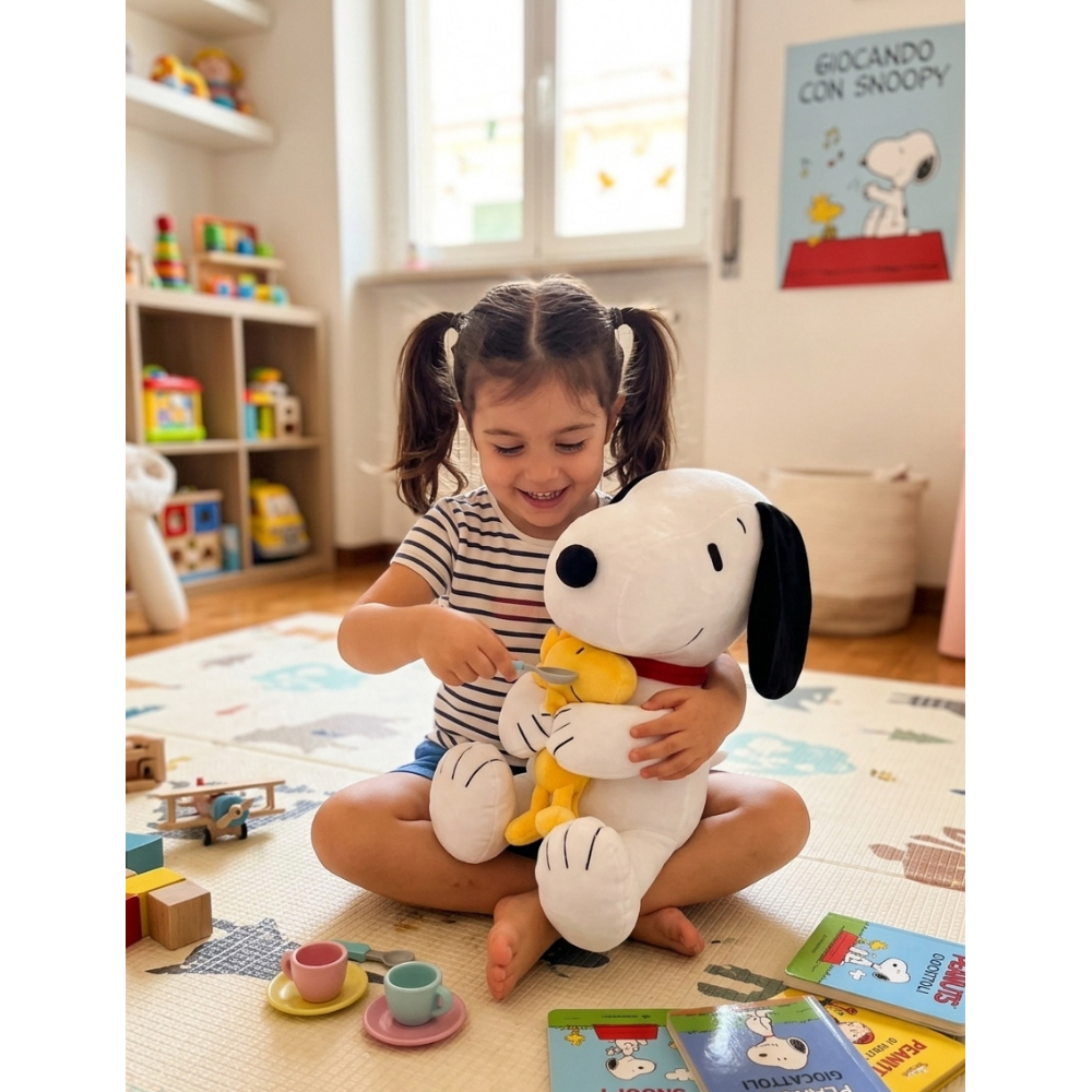 Peluche Snoopy con Woodstock Morbido Pupazzo da 44 CM  - Pts0305/58
