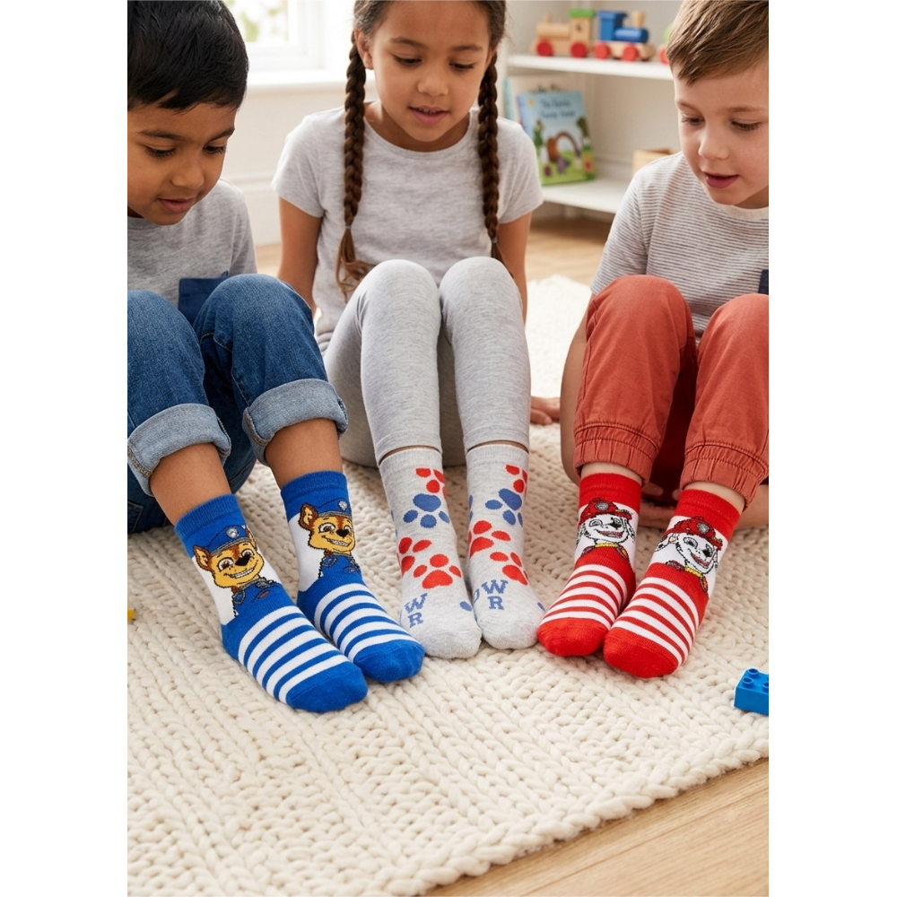 Calzini Paw Patrol in Misto Cotone 3 Paia Assortiti Bambini 23/34 - Hy06041/1