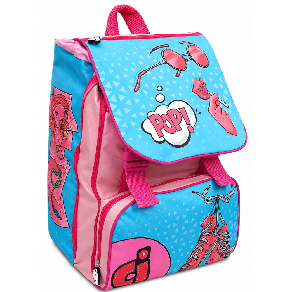 Zaino Faccine Bambina Estensibile Borsa Scuola Elementare Cm. 40x29x28 - Cj0450b