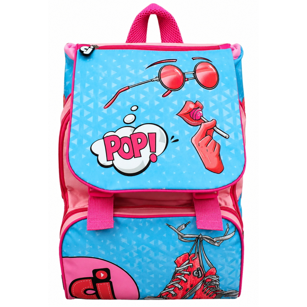Zaino Faccine Bambina Estensibile Borsa Scuola Elementare Cm. 40x29x28 - Cj0450b
