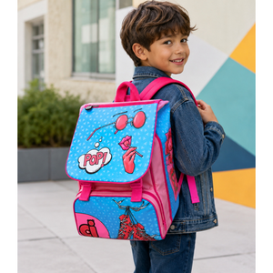 Zaino Faccine Bambina Estensibile Borsa Scuola Elementare Cm. 40x29x28 - Cj0450b